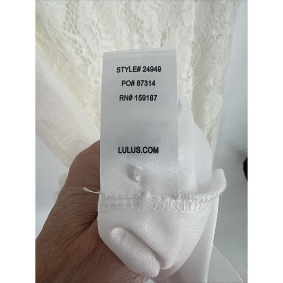 Lulus Womens Size XS Say Yes White Lace Off-the-Shoulder Mermaid Long Gown New - Picture 11 of 11